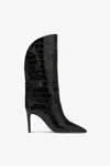 Paris Texas Boots In Black Croco-embossed Leather In Black