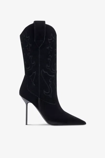 Paris Texas Boots In Black Velvet.
