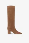 Paris Texas Boots In Brown Calf Suede Leather
