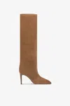 Paris Texas Boots In Brown Calf Suede Leather