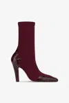 Paris Texas Belle 100 Leather-trimmed Cowboy Boots In Burgundy/burgundy