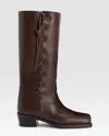 Paris Texas Boots In Chocolate Calf Leather In Brown
