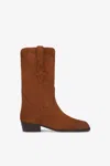 Paris Texas Boots In Cognac Calf Suede Leather