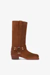 Paris Texas Waxed Suede Mid-calf Boots With Squared Toe
