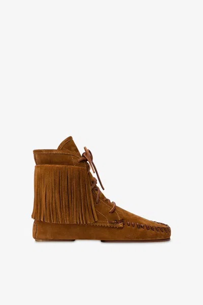 Paris Texas Boots In Cognac Suede Leather