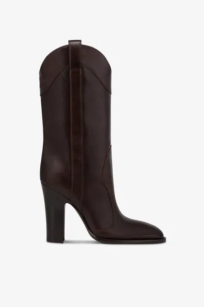 Paris Texas Boots In Ebony Calf Leather. In Black