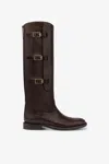 Paris Texas Boots In Ebony Calf Leather With Croco-embossed Details