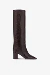 Paris Texas Boots In Ebony Croco-embossed Leather