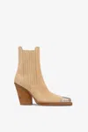 Shop Paris Texas Boots In Ecru Suede Leather