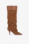 Paris Texas Boots In Light Brown Calf Suede Leather In Brown