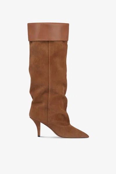 Paris Texas Boots In Light Brown Calf Suede Leather