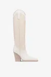 Paris Texas Boots In Lizard-print And White Leather