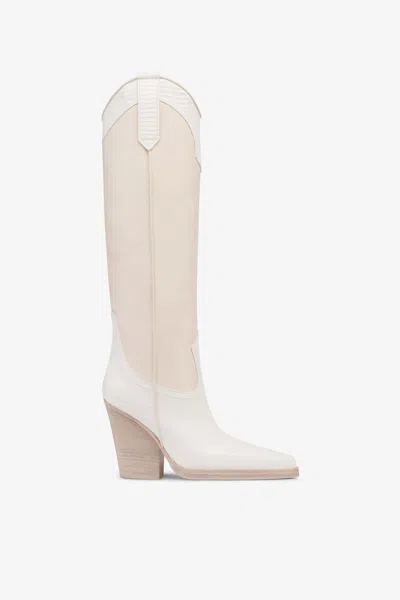 Paris Texas Boots In Lizard-print And White Leather