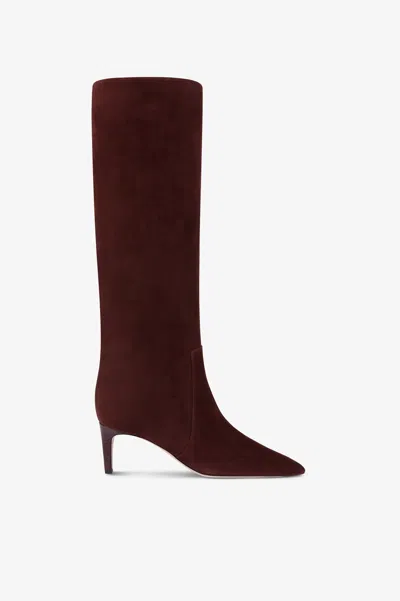 Paris Texas Boots In Mahogany Calf Suede Leather