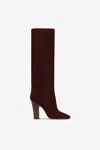 Paris Texas Boots In Mahogany Calf Suede Leather In Brown