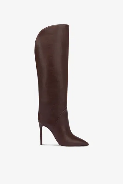 Paris Texas 105mm Gaia Leather Boots In Burgundy