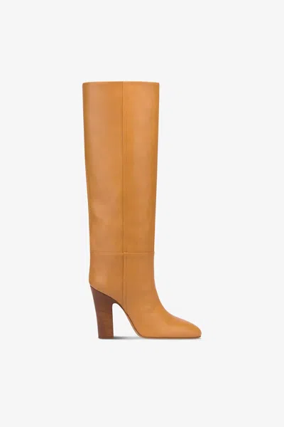 Paris Texas Boots In Natural-colored Leather In Brown