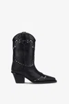 Paris Texas Boots In Nickel-studded Black Leather In Black/nickel