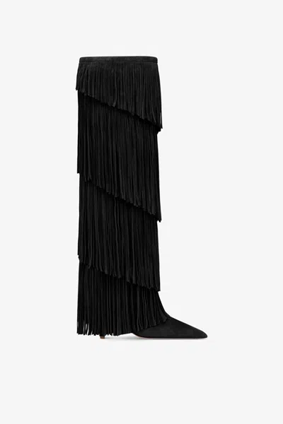 Paris Texas Boots In Off-black Suede Leather