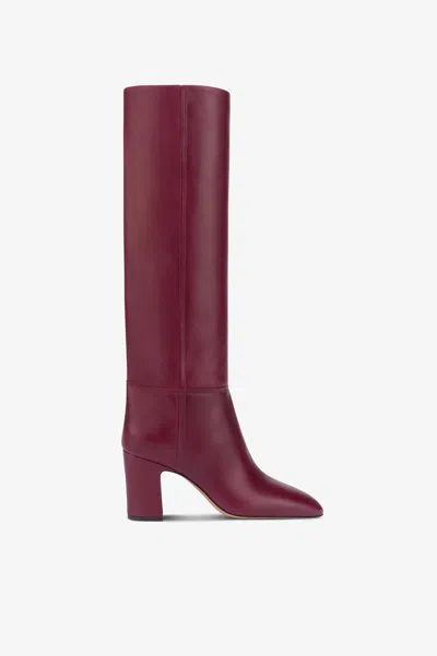 Paris Texas Boots In Rouge Noir Calf Leather