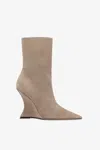 Paris Texas Boots In Stone Suede Leather In Stone