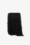 Paris Texas Boots In Suede And Off-black Mongolian Fur In Off-black/black