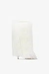 Paris Texas Boots In Suede And White Mongolian Fur In White
