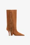 Paris Texas Boots In Terracotta Suede Leather In Terracotta