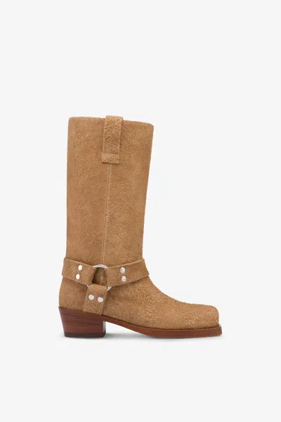Paris Texas Boots In Tobacco Suede Leather In Brown