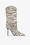 Paris Texas Boots In White And Ebony Printed Cowhide. In Animal Print