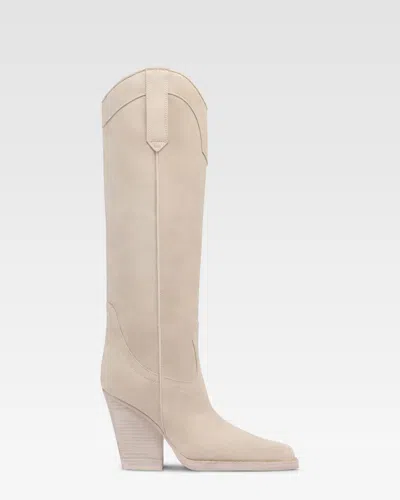Paris Texas Boots In White Velour In Neutral