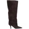 Paris Texas 'ines' Brown Boots With High Stiletto Heel In Suede Woman In Black