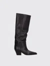 Paris Texas Jane Knee-high Leather Texan Heel Boots In Black