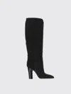 Paris Texas Alizze Suede Pointed-toe Knee-high Boots In Black
