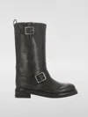 Paris Texas Detroit Leather Buckle Moto Boots In Schwarz