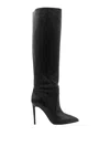 Paris Texas Arrow Toe Stiletto Boots In Black Leather In Negro