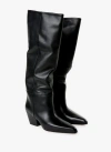 Paris Texas Black Texture-effect Leather Boots In Black