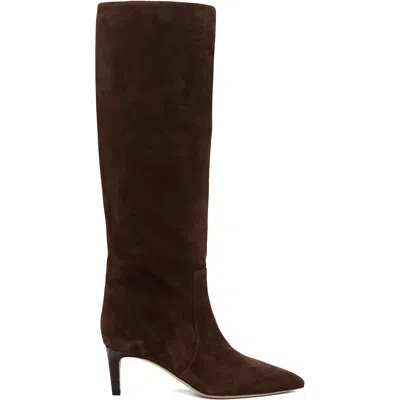 Paris Texas Chocolate Suede Pointed-toe Boots In Brown