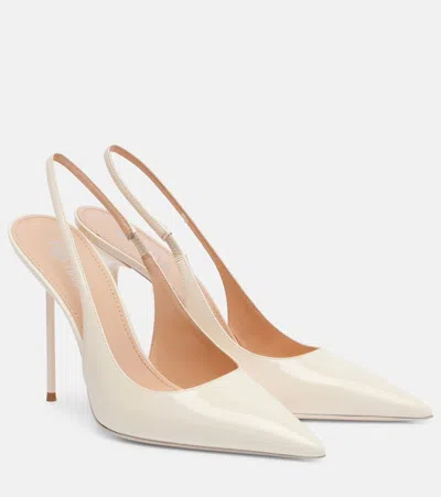 Paris Texas Bridal Lidia 105 Patent Leather Slingback Pumps In White