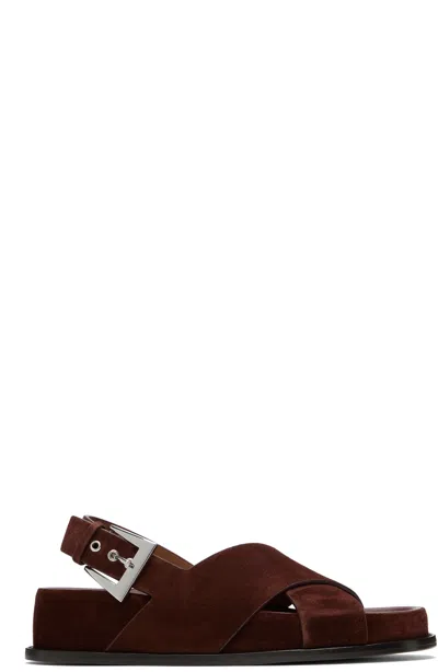 Paris Texas Brown Brooklyn Flat Sandals In Mogano