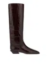 Paris Texas Brown Crocodile-effect Leather Boots
