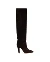 Paris Texas Brown Elsa Suede Boots In Burgundy