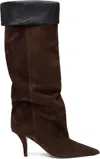 Paris Texas Brown Ines Reverse Midcalf 75 Tall Boots In Brown