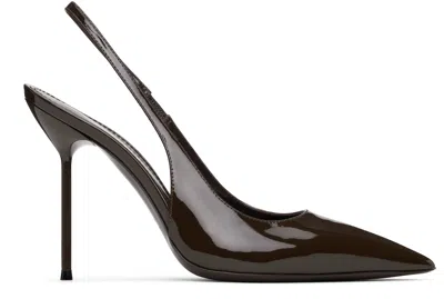 Paris Texas Brown Lidia Slingback Heels In Ebano