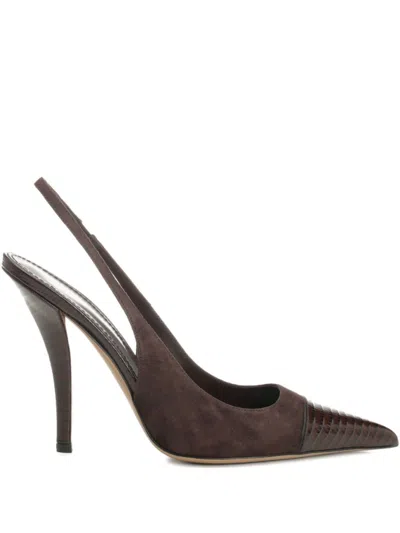 Paris Texas Brown Slingback Pumps