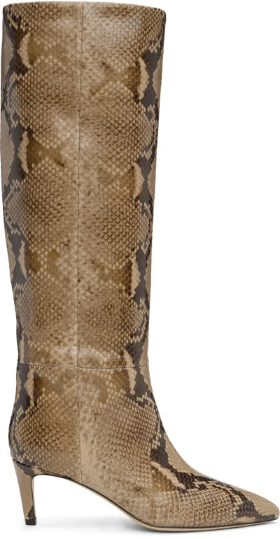 Paris Texas Brown Stiletto 60 Tall Boots In Mud