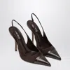Paris Texas Brown Suede And Leather Slingback In Brown