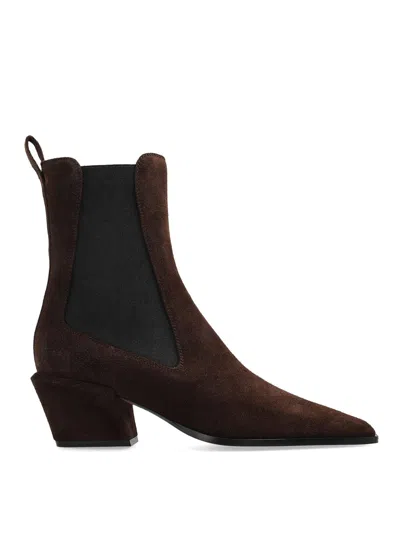 PARIS TEXAS BROWN SUEDE ANKLE BOOTS
