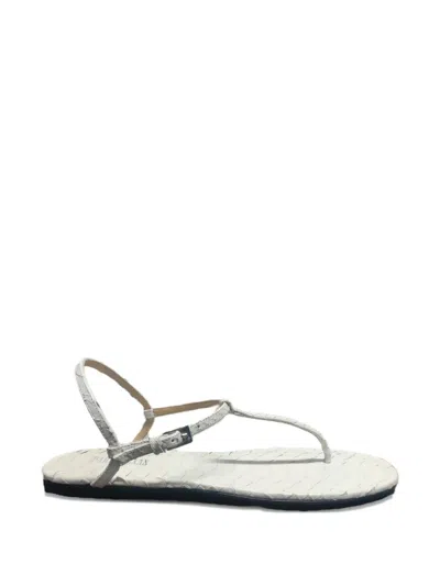 Paris Texas Buckle T-strap Sandals In Neutral