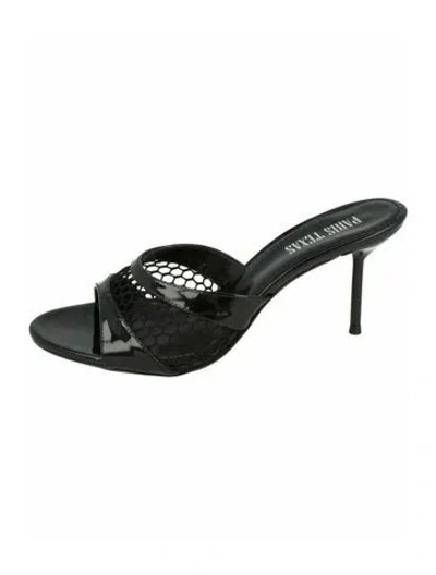 Pre-owned Paris Texas Calf Leather Sandals W/ Tags In Black